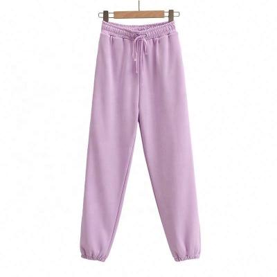 China Custom Anti-wrinkle Logo Women Autumn Harem Pants Tie Leg With Elastic Waist Casual Sports Pants Joggers for sale