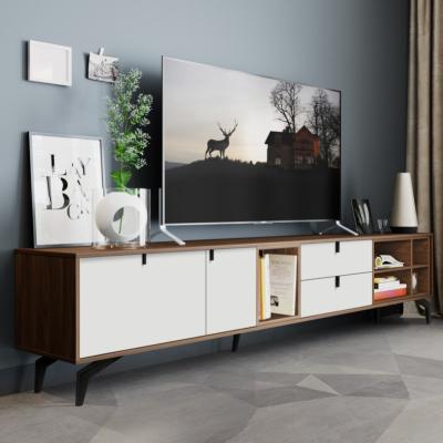 China Modern Nordic Style Wooden Living Room TV Cabinet Floor Cabinet Tea Table Furniture Set for sale