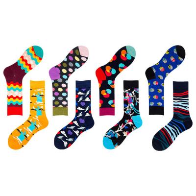 China 2021 Cotton Fashionable Colorful Abstract Big Size Mens Fashion Happy Socks QUICK DRY for sale