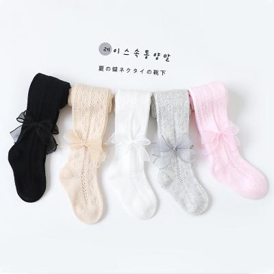 China 2021 New Good Quality Bowknot Mesh Cute Girls Pantyhose Baby Antibacterial Breathable Leg Warmers for sale