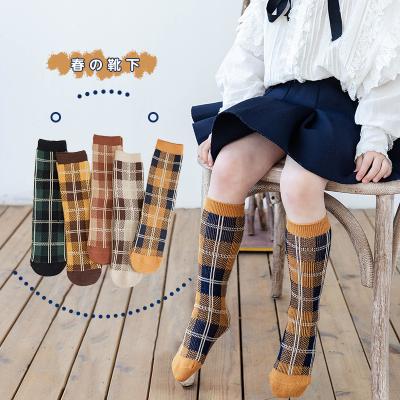 China 2021 spring summer new custom square plaid fashion kids QUICK DRY tending unisex socks for sale