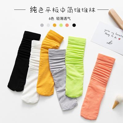 China 2021 new fashion spring summer Korean candy boy QUICK DRY color long tube slouch sock kids soft flat socks for sale