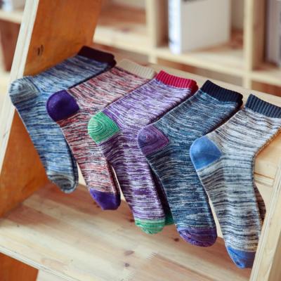 China Factory Wholesale Japanese Fashion Color Cotton Blended QUICK DRY New Men's Knitted Socks for sale