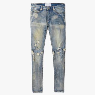 China New Design QUICK DRY Custom Destroyed Ripped Jeans Mens Skinny Jeans for sale