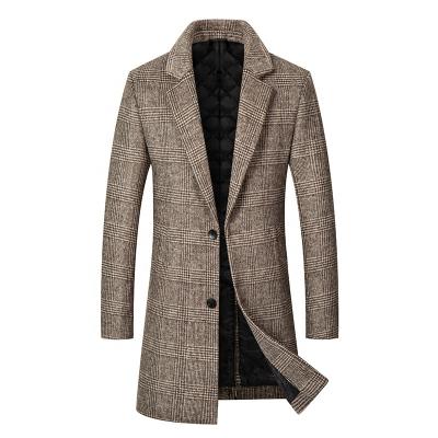 China Latest Design Single Breasted Wool Windproof Coat Winter Men's Slim Fit Long Breasted Coat For Men for sale