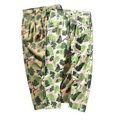 China 2021 Breathale New Product High Quality 100% Cotton Camouflage For Men Straight Pants Fashion Leaves Print Design Camouflage Cargo Pants for sale