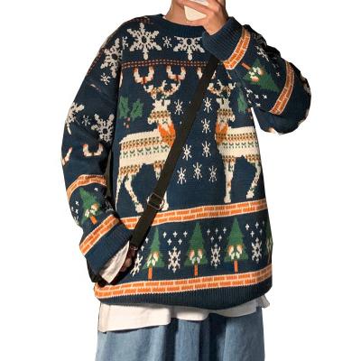 China Latest Design Jacquard Pattern Knitwear Sweater Breathable Custom Mens Ugly Christmas Sweater for sale