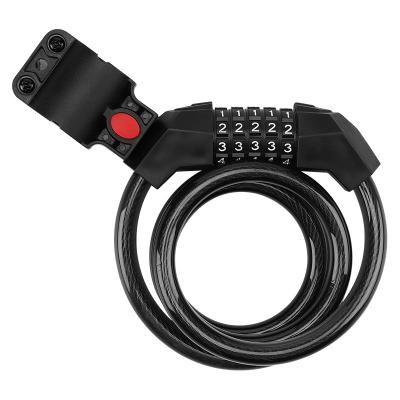 China High Quality 5 Keyless Combination Cable Bicycle Digital Bike Lock Steel Wire Rope Bicycle Lock Security Chain Security Cable Lock for sale