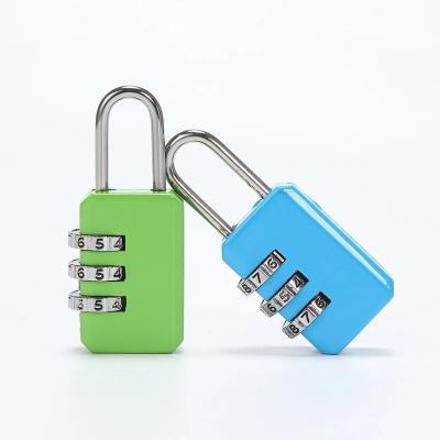 China Wholesale Zinc Alloy Password Lock 3 Travel Digital Padlock Gym Wardrobe Trunk Mini Briefcase Padlock for sale