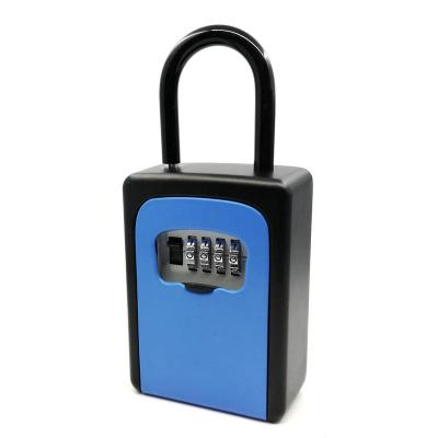 China Outdoor Hanging Type 4 Key Password Digital Key Lock Wall Mounted Storage Box Lock Aluminum Alloy Safe Combination Box for sale