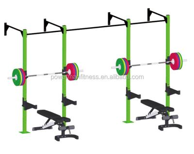 China Factory Price Steel Wall Mounted Crossfit Power Rig And Squat Rack For Gym Equipment for sale