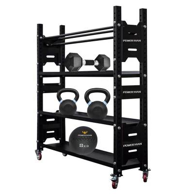 China Multi Functional Powerman Assembly Home Fitness Home Gym Kettlebell Ball Easy Dumbbell Rack Storage Rack for sale