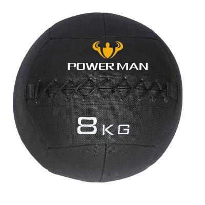 China Eco-friendly Powerman High Fitness Tear Proof Pure Inelastic Soft Rubber Ball PVC Black Medicine Ball Wall Resistant for sale