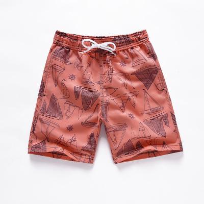 China Anti-wrinkle 2022 Summer Leisure Kids Baby Beach Pants Quick-drying Swimming Shorts Surf Five-point Printing Pants for sale