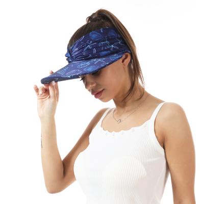 China Image Professional cap supplier breathable hats outdoor custom character embroidery printed wide brim woman beach sun visor hat for sale