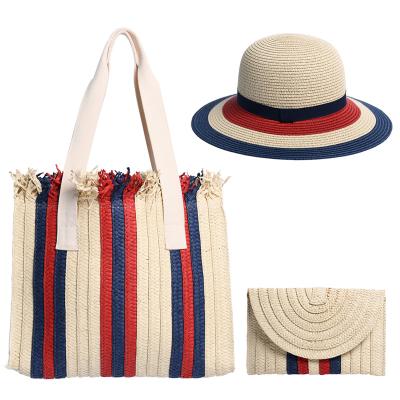 China Fashion\comfortable\goods ready to ship the beach hat handbag Sun protection paper straw hat bag set for sale