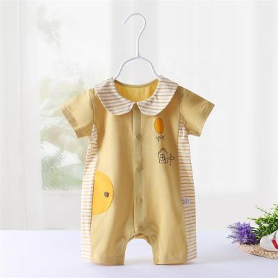 China Wholesale 100% cotton baby clothes 100% cotton baby romper short sleeve fabric romper jumpsuit baby casual jumpsuits for sale