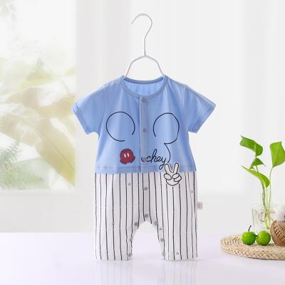 China 100% Hot Sale Cotton Bodysuit Logo Overalls Baby Clothing Match Romper 3M-18m OEM Service Cotton Boy Cloth Baby Rompers for sale