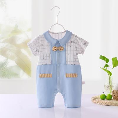 China High Quality 100% Cotton Girl Romper Overalls Summer Baby Fashionable Logo Bodysuit Shorts Sleeve Clothing Romper for sale