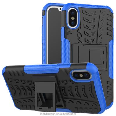 China Kickstand Tire Wire Cell Phone Shockproof Cover For Iphone X for sale