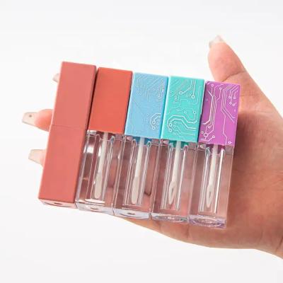 China Cosmetic Lipgloss Tube Containers 4ml Cute Short Square Lip Gloss Set Tube 2024 New Fashion Clear Empty lip gloss containers empty thick wand for sale