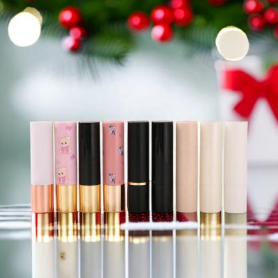 China Cosmetic Lipgloss Tube Containers 2023 Christmas Celebration Wholesale Custom Colorful Plastic Clear Mini Lip Balm Tube 3.5g Empty Plastic Lipstick Tube for sale