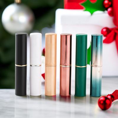 China Cosmetic Lipgloss Tube Containers 2023 Christmas Celebration Classic Cosmetic Packaging New Matte Empty Oblique Lipstick Tube Round Chapstick Lip Balm Container for sale