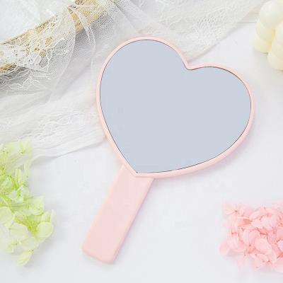 China Cosmetic Mirror Mini Small Pocket Makeup Hand-held Cosmetic Mirror Heart Shaped Handheld Mirrors Vanity Mirror For Travel for sale