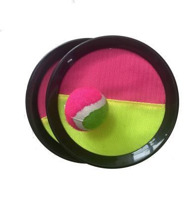 China Soft Sticky Hook Ball Game Set Paddle Pink Green Backyard Game Set for sale