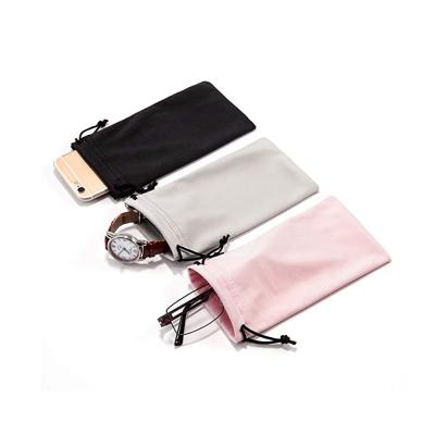 China Cheapest Wholesale Recyclable Soft Cord Microfiber Custom Glass Eye Glasses Sunglasses Bag Pouch Case for sale