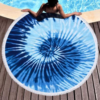 China New Design Sustainable Absorbent Quick Dry Sand Non-Stick Custom Personalized Printed Microfiber Round Beach Towels for sale