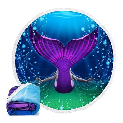 China Viable China Manufacturers Customized Sandy Blanket 100% Microfiber Customized Round Beach Towel for sale