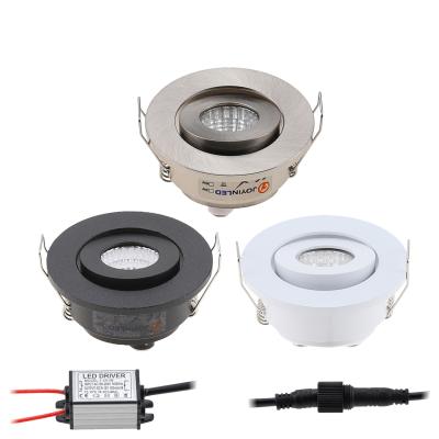 China Embeded Aluminum Adjustable IP65 Embedded COB Round LED 3W Downlight Waterproof Surrounds With 41mm Cutout for sale