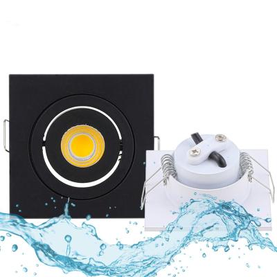 China Hot Design Aluminum Embeded IP65 Led Spot Light Lamp 3W Dimmable Mounted Square Recessed LED COB Downlight Waterproof for sale