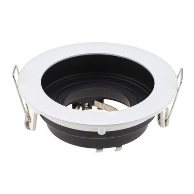 China Embeded GU10 Round Ceiling Downlight Light Frame MR16 Light Fixture Zinc Alloy Adjustable Lamp Fitting Led Spotlight Housing for sale