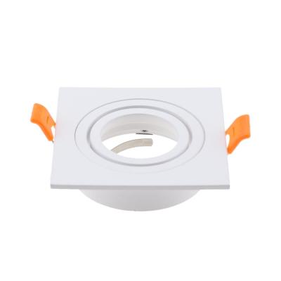 China Hotel Adjustable Led Recessed Spot Light Frame Downlight Casing Square Led Spotlight Frame Fixtures for sale