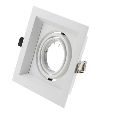 China 2019 Hot Selling LED Lamp Housing Recessed Light Housing Frame Aluminum Square Spotlight Indoor Spotlight Fixtures for sale