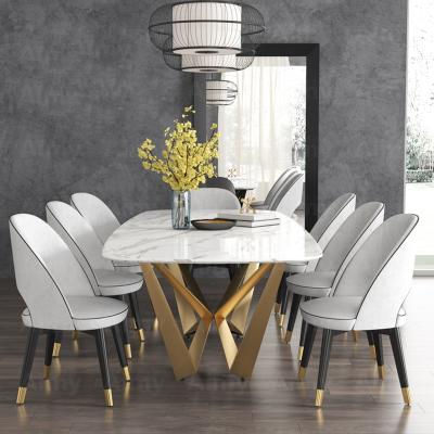 China Modern Mirror Adjustable Home Glass Table Dining Room Supper (Others) Marble Table Furniture Sets for sale