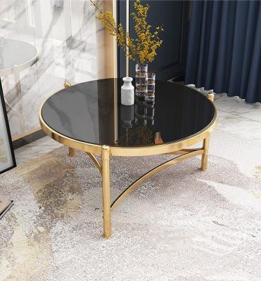 China (Other)Luxury Single Adjustable Stainless Steel Frame Coffee Table Side Table Tempered Glass Top Corner Table for sale