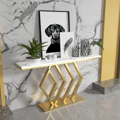 China 2021 Modern Simple Elegant Metal Console Table (Art Nordic Creative Marble Narrow Porch Adjustable Table for sale