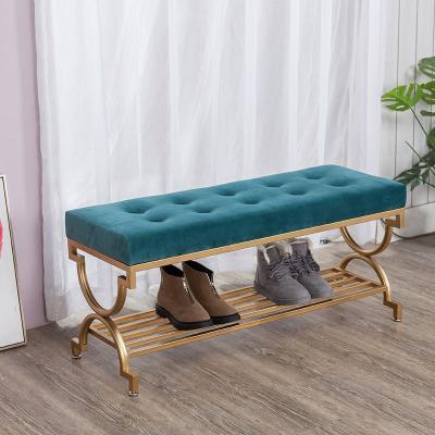 China Customization Acceptable Lightweight Luxury Shoe Stand High Quality Living Room Furniture Metal Shoe Stool for sale