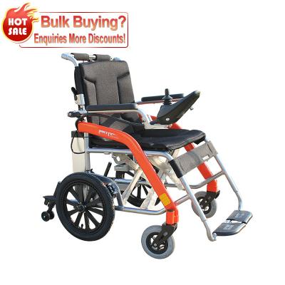 China Support Power Folding Backrest Wheelchair, Electric Folding Wheelchair Stretcher, Lightweight Folding Wheelchair for sale