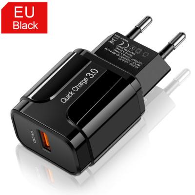 China Fast Charging 2020 Trending Product QC3.0 EU Mobile USB Single Port Wall Charger USB Charging Power Travel Quick Adapters for sale