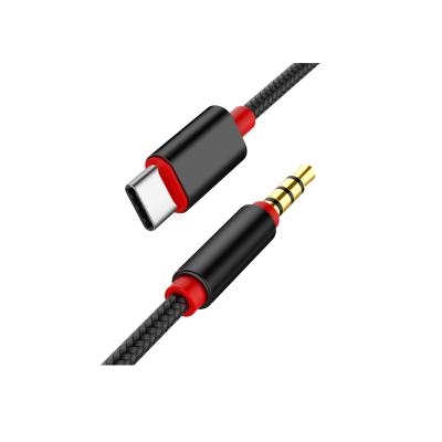 China 2020 Multimedia Connector Super Strong Fabric Braided Type AUX Stereo Auxiliary Car Audio Cable. 3.5mm c to male cable cord for sale