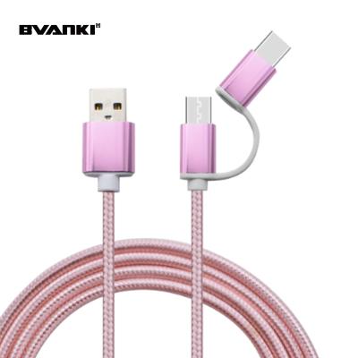 China Wholesale MP3 / MP4 Player Super Flexible 2 In 1 Micro Type C Fast Data Cable Cable for sale