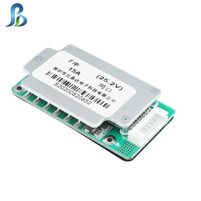 China Bisida 7S 24V BMS rechargeable lithium battery protection board 10A/15A/20A with temperature probe for 18650 Li-ion battery pack ZY-3460-7S for sale