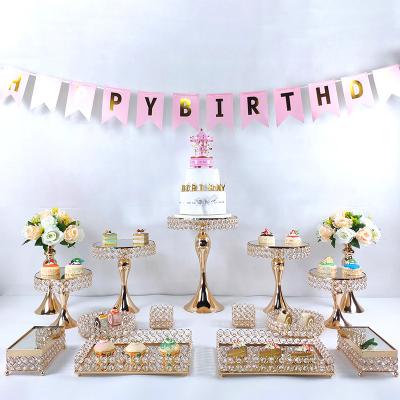 China Wholesale Dessert Serving Cake Serving Tray Wedding Decoration Birthday Party Gold Round Cupcake Stand RR-BT35 for sale