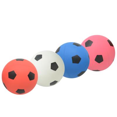 China Promotional Custom Design Color Toy High Bounce Soccer Ball Rubber Bouncy Child Toy Ball for sale