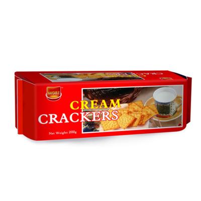 China Milk Gluten Free Fortune Cookie Pack Supplier 200g Soft Crispy Cream Soda Cookie for sale