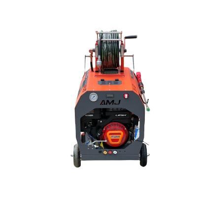 China Electric Ignition Start AMJ Hand Thrust Sewer Machine 200bar-40LPM Gasoline Sewer Injection Machine Pressure Sewer Cleaning Machine for sale